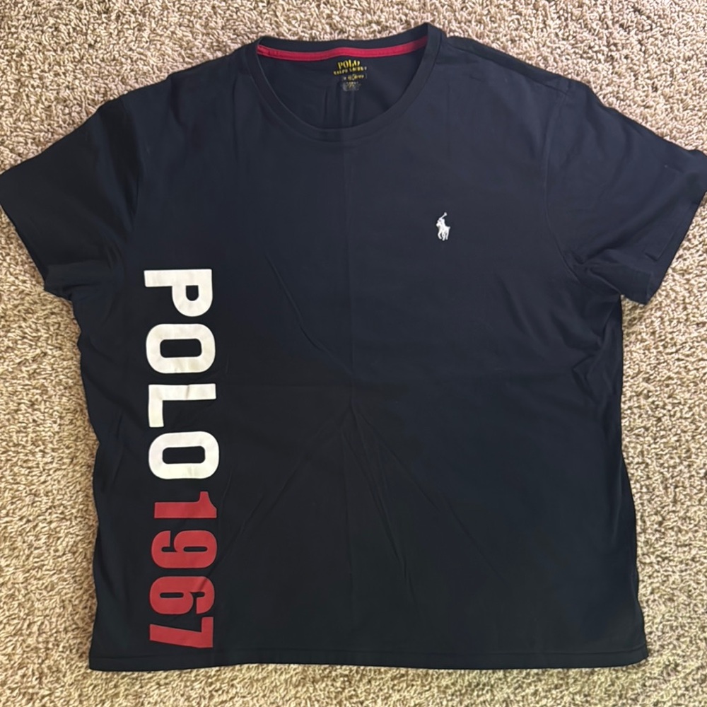 NWOT Polo Ralph Lauren Navy T-Shirt with Red and White Logo